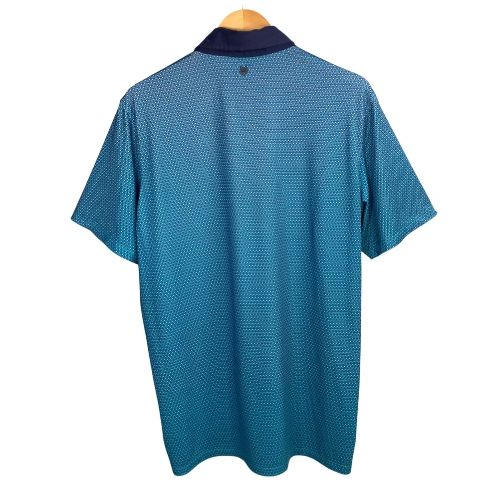Greyson Golf Polo Shirt Mens Large Geometric‎ Print Performance Stretch Preppy